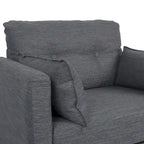 Fauteuil club capitonné avec coussins décoratifs