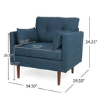 Fauteuil club capitonné avec coussins décoratifs