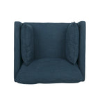Fauteuil club capitonné avec coussins décoratifs