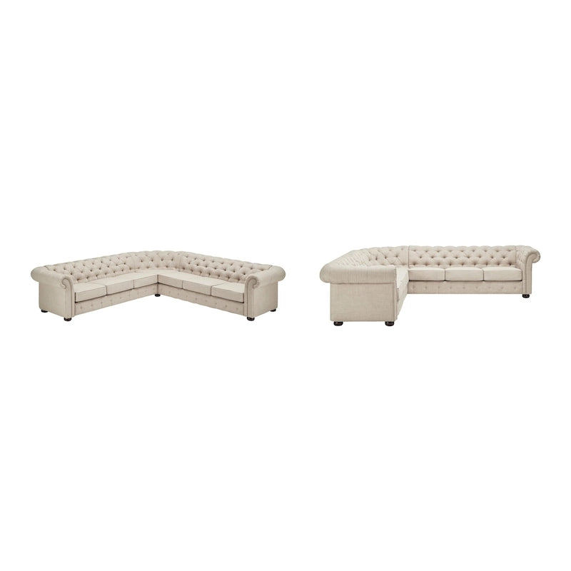 Canapé d'angle Chesterfield 7 places