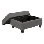 Fauteuil d'appoint avec pouf de rangement et oreiller lombaire