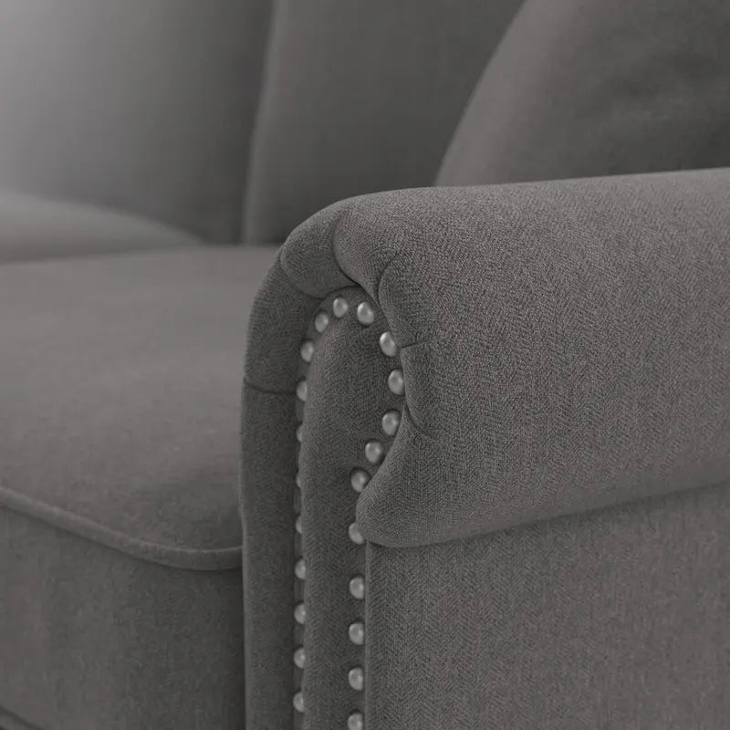Fauteuil d'appoint avec pouf de rangement et oreiller lombaire