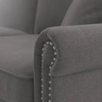 Fauteuil d'appoint avec pouf de rangement et oreiller lombaire
