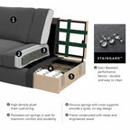 Fauteuil d'appoint avec pouf de rangement et oreiller lombaire