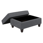 Fauteuil d'appoint avec pouf de rangement et oreiller lombaire