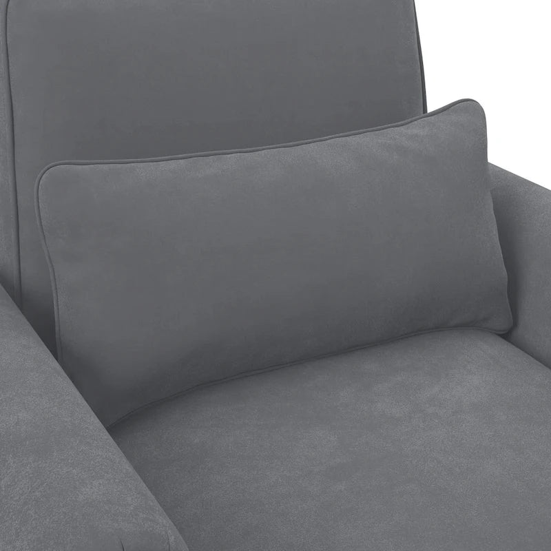 Fauteuil d'appoint avec pouf de rangement et oreiller lombaire