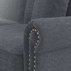 Fauteuil d'appoint avec pouf de rangement et oreiller lombaire