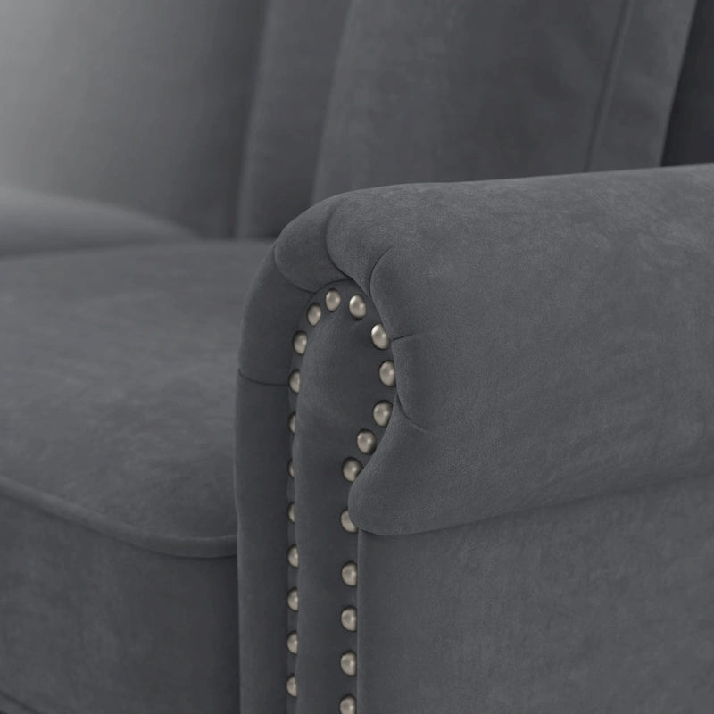Fauteuil d'appoint avec pouf de rangement et oreiller lombaire