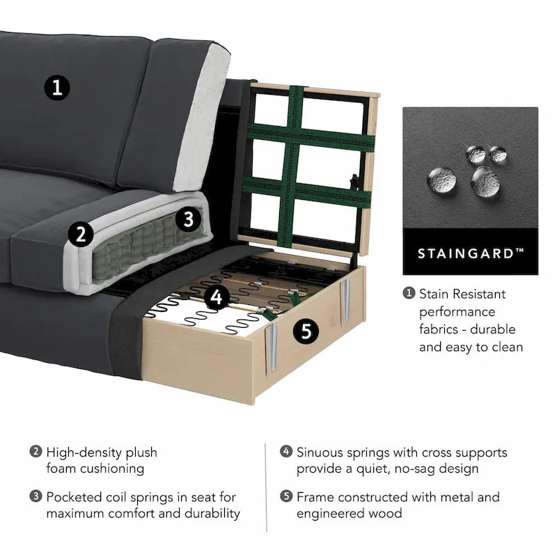 Fauteuil d'appoint avec pouf de rangement et oreiller lombaire