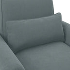 Fauteuil d'appoint avec pouf de rangement et oreiller lombaire