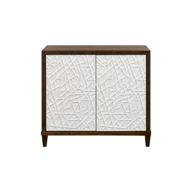 Console en bois avec portes – Meuble TV, meuble d'appoint et console d'entrée, entièrement assemblé, marron