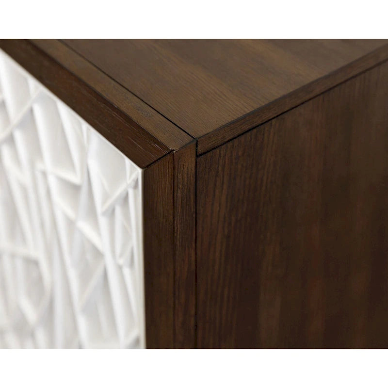 Console en bois avec portes – Meuble TV, meuble d'appoint et console d'entrée, entièrement assemblé, marron