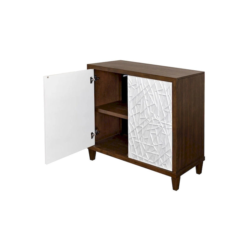 Console en bois avec portes – Meuble TV, meuble d'appoint et console d'entrée, entièrement assemblé, marron