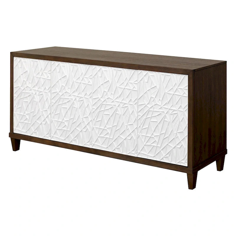 Console en bois avec portes – Meuble TV, meuble d'appoint et console d'entrée, entièrement assemblé, marron