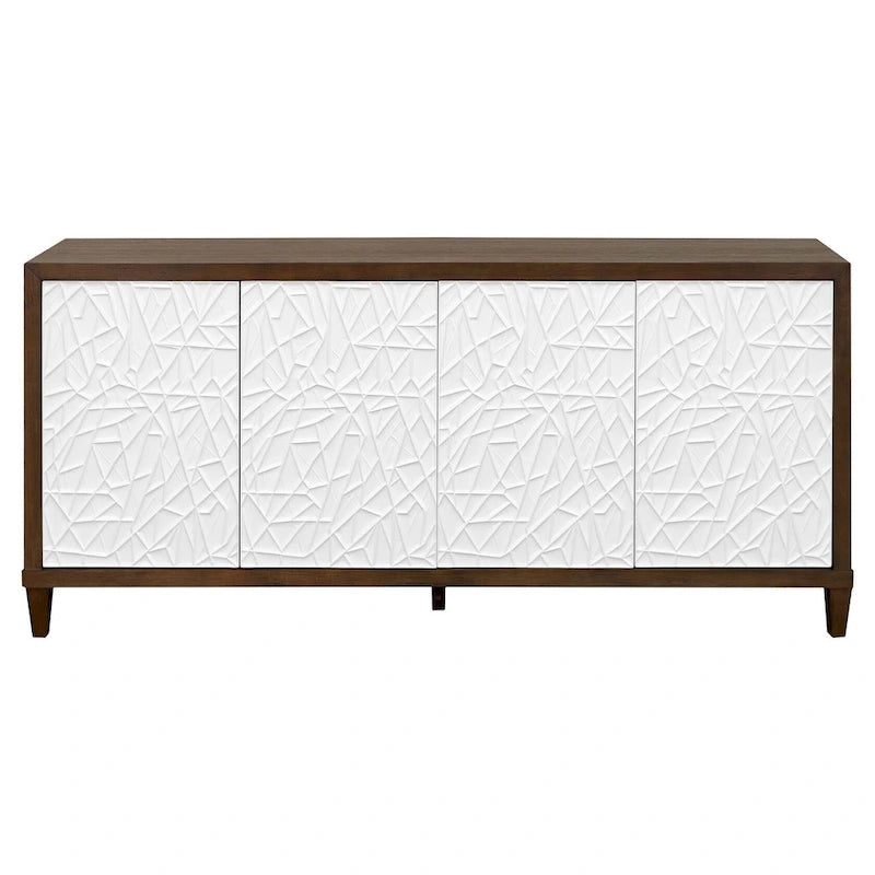 Console en bois avec portes – Meuble TV, meuble d'appoint et console d'entrée, entièrement assemblé, marron
