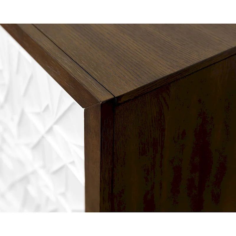 Console en bois avec portes – Meuble TV, meuble d'appoint et console d'entrée, entièrement assemblé, marron