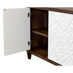 Console en bois avec portes – Meuble TV, meuble d'appoint et console d'entrée, entièrement assemblé, marron