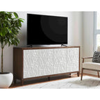 Console en bois avec portes – Meuble TV, meuble d'appoint et console d'entrée, entièrement assemblé, marron