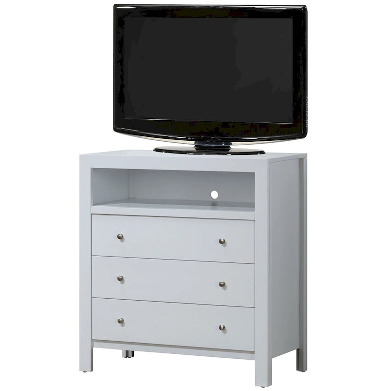 Meuble TV avec 3 tiroirs et étagère ouverte
