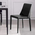 Chaise de salle à manger en cuir vegan style Mid-Century Modern