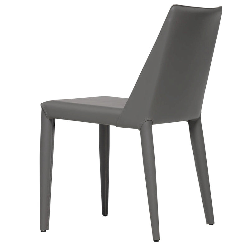 Chaise de salle à manger en cuir vegan style Mid-Century Modern