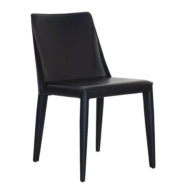 Chaise de salle à manger en cuir vegan style Mid-Century Modern