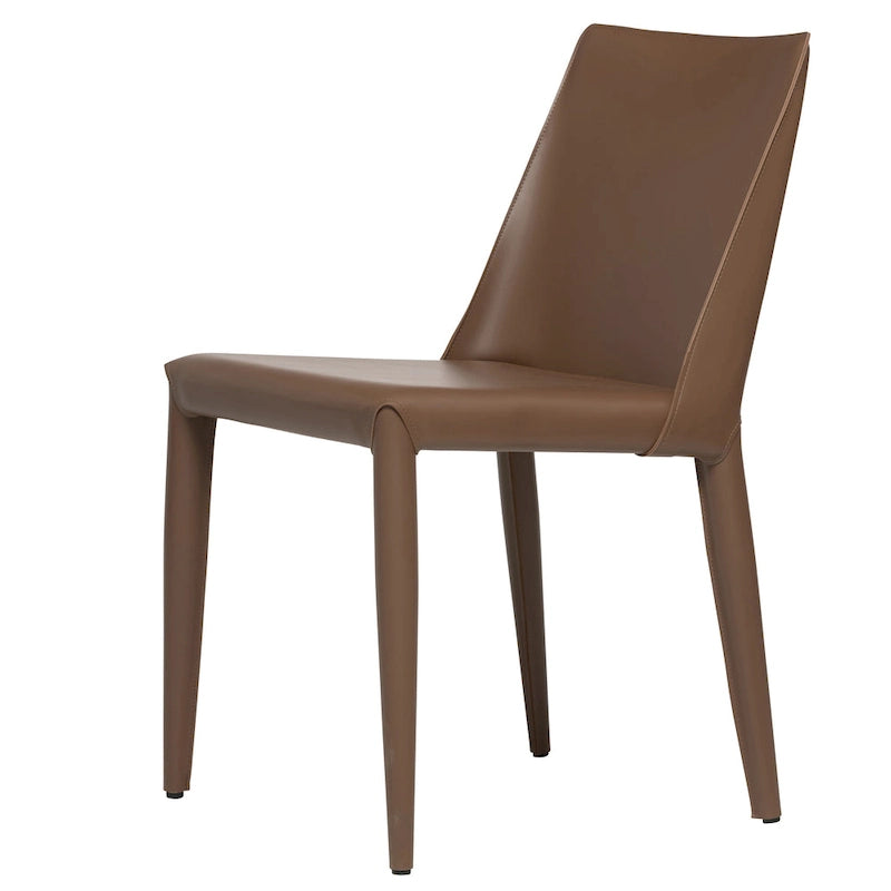 Chaise de salle à manger en cuir vegan style Mid-Century Modern
