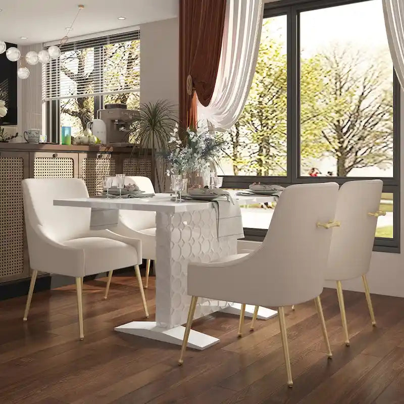 Table à manger ronde à pied central, 36x36 pouces (plusieurs options de finition)