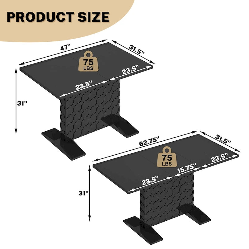 Table à manger ronde à pied central, 36x36 pouces (plusieurs options de finition)