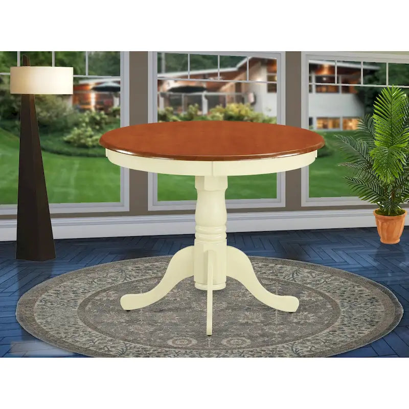 Table de salle à manger ronde sur pied, 36x36 pouces (finitions disponibles)