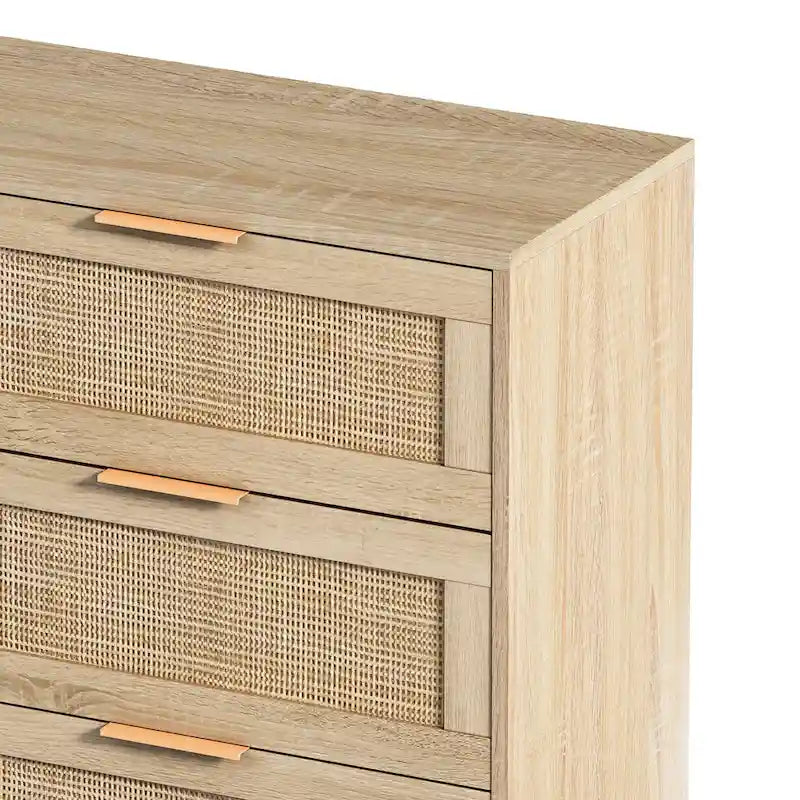 Armoire de rangement en rotin à 6 tiroirs