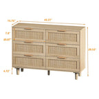 Armoire de rangement en rotin à 6 tiroirs
