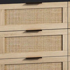Armoire de rangement en rotin à 6 tiroirs