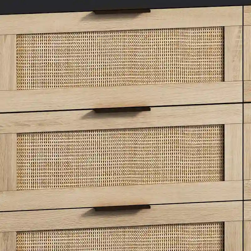 Armoire de rangement en rotin à 6 tiroirs