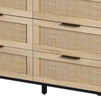 Armoire de rangement en rotin à 6 tiroirs