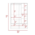 Rose Double Armoire avec tringle à vêtements