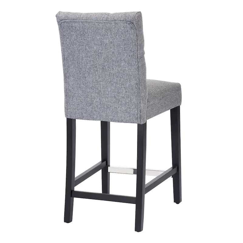 Tabouret de comptoir capitonné de 24 pouces avec pieds à finition noire
