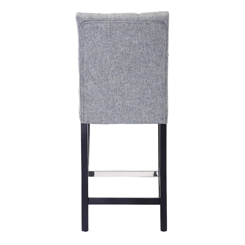 Tabouret de comptoir capitonné de 24 pouces avec pieds à finition noire