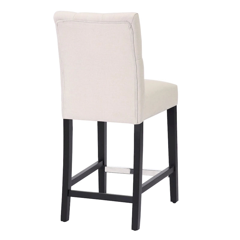 Tabouret de comptoir capitonné de 24 pouces avec pieds à finition noire