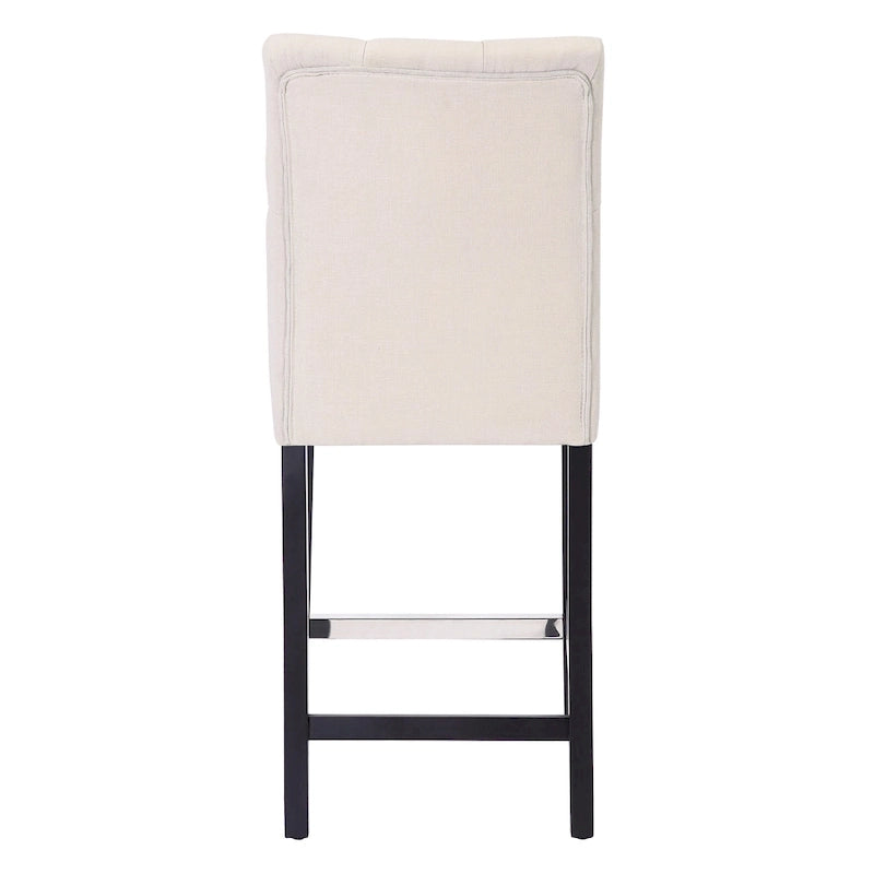 Tabouret de comptoir capitonné de 24 pouces avec pieds à finition noire