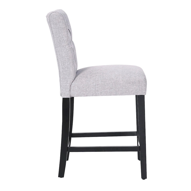 Tabouret de comptoir capitonné de 24 pouces avec pieds à finition noire