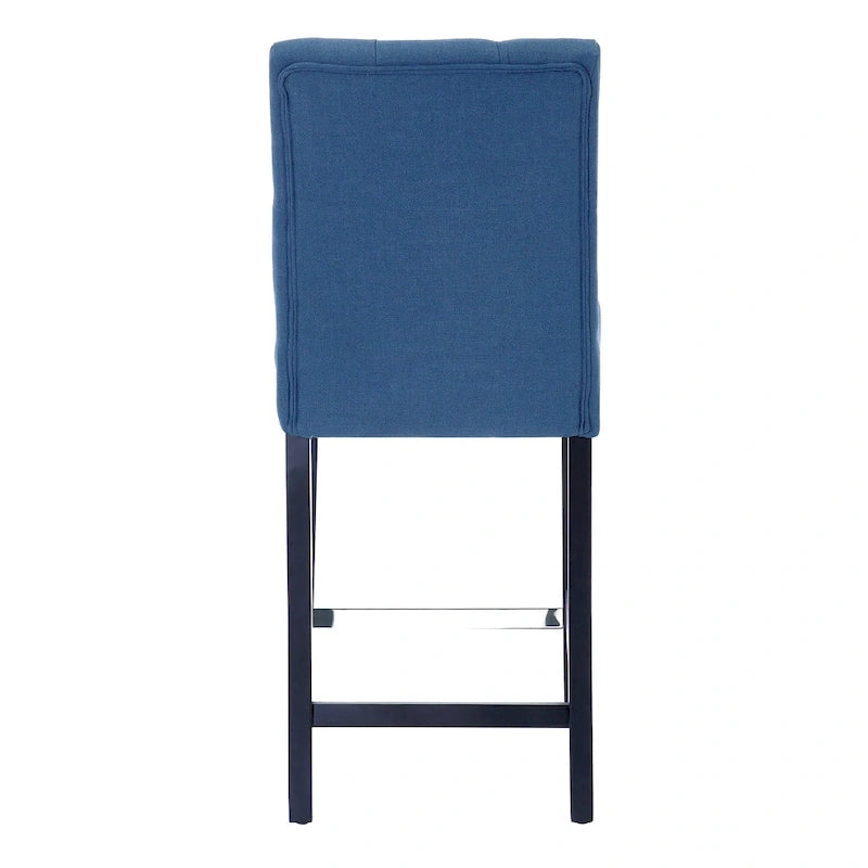 Tabouret de comptoir capitonné de 24 pouces avec pieds à finition noire