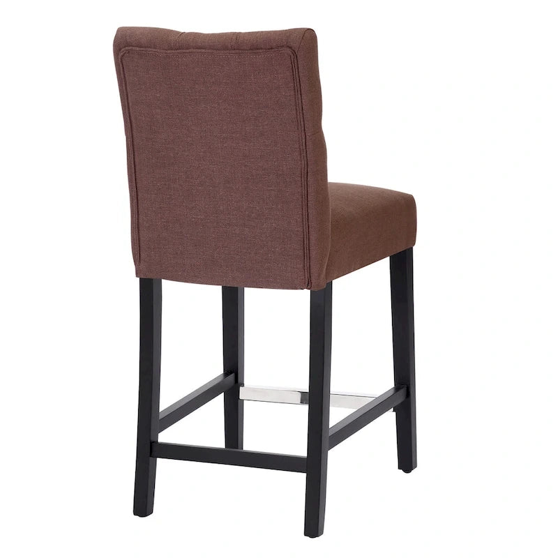 Tabouret de comptoir capitonné de 24 pouces avec pieds à finition noire