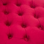 Fauteuil d'appoint dossier haut capitonné en velours rouge