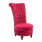 Fauteuil d'appoint dossier haut capitonné en velours rouge