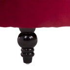 Fauteuil d'appoint dossier haut capitonné en velours rouge