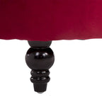 Fauteuil d'appoint dossier haut capitonné en velours rouge