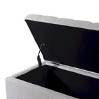 Banc de rangement capitonné en tissu 42 po
