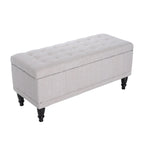 Banc de rangement capitonné en tissu 42 po