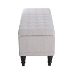 Banc de rangement capitonné en tissu 42 po